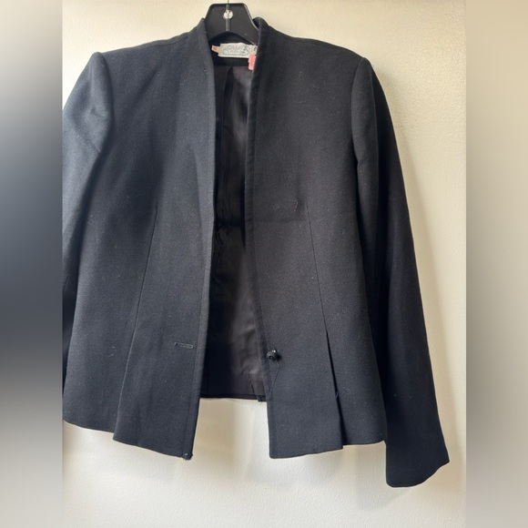 Vintage The Villager 100% Pure Wool Black Blazer Sz 10 - Picture 5 of 13
